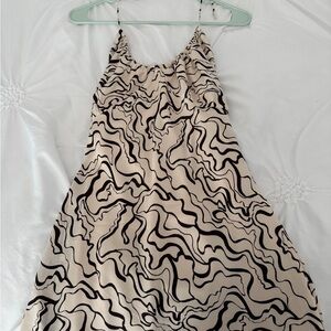 Abercrombie Beige & Brown Abstract Print Slip Dress